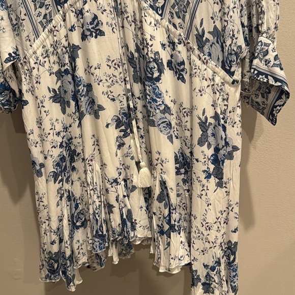 Pookie and Sebastian Blue and White Floral Mini Dress size medium NWT - Picture 4 of 10